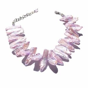 Boho Biwa Stick Pearls Bangle Bracelet Festival